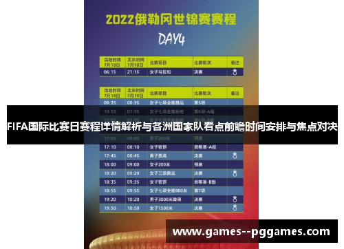 FIFA国际比赛日赛程详情解析与各洲国家队看点前瞻时间安排与焦点对决